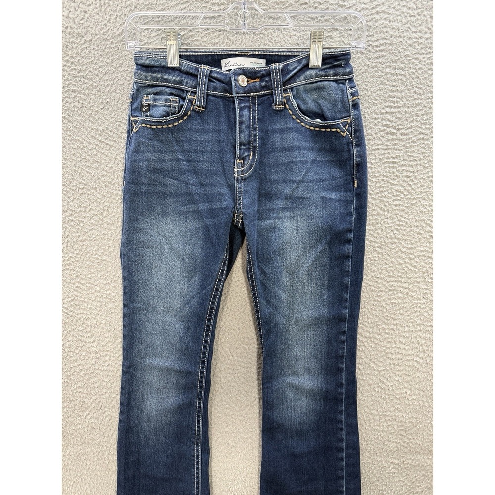 KanCan Jeans Womens 25 Blue Mid Rise Bootcut Stretch Thick Stitch Distressed‎ - Picture 10 of 10